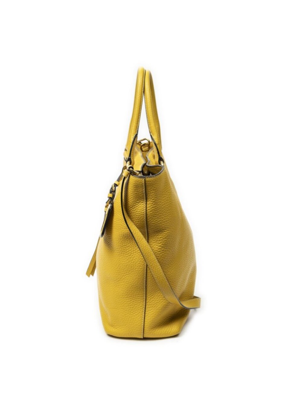 ★SOLD★ Prada Convertible Zip Tote Yellow Color Vitello Dyno - Picture 3 of 10